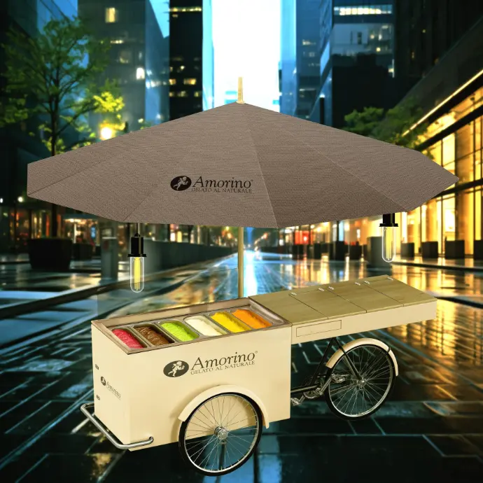 Bike utilisé comme support marketing dans une zone urbaine